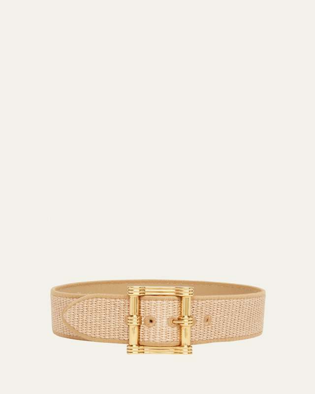 Raffia Embroidered Belt